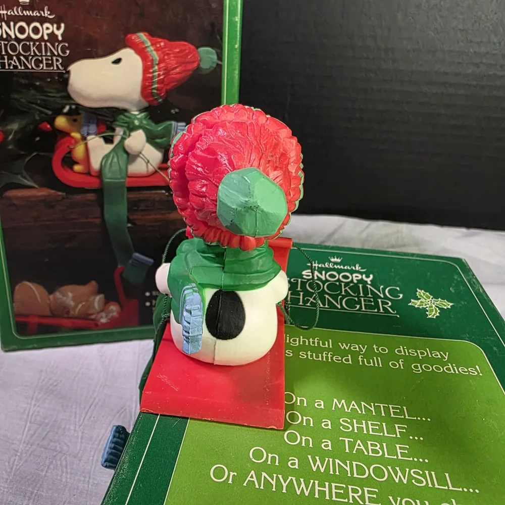 Hallmark Snoopy‎ Stocking Hanger In Box Vintage 1958, 1965